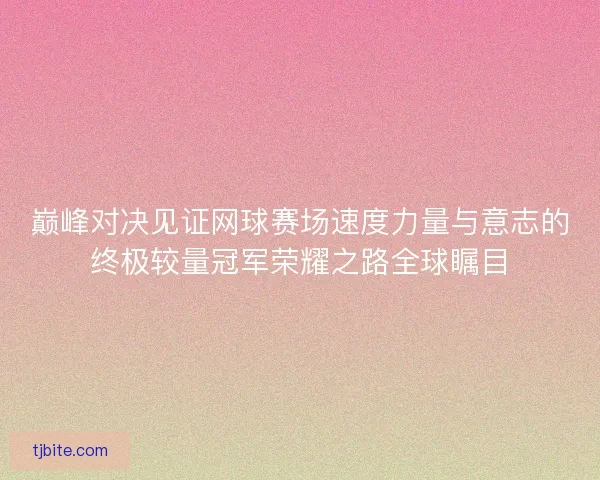 巅峰对决见证网球赛场速度力量与意志的终极较量冠军荣耀之路全球瞩目