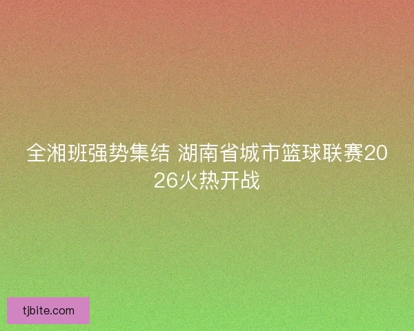 全湘班强势集结 湖南省城市篮球联赛2026火热开战